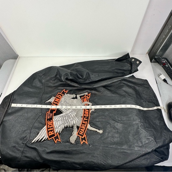 Harley Davidson Men’s Leather Ride with the wind Jacket Size M - Picture 12 of 12